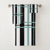 Streifen Schwarz-weiß, Aquamarines Badetuch Set (Insitu)