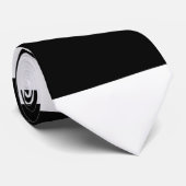 Streifen - Schwarz/Weiß Krawatte (Gerollt)