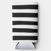 Streifen - Schwarz/Weiß Selters Dosenkühler (Vorderseite)