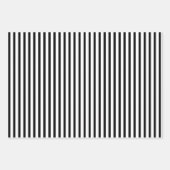 Streifen schwarz-weiß Streifen Muster chic Geschenkpapier Set (Vorderseite)