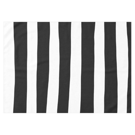 Streifen - Schwarz/Weiß Tischdecke (Vorderseite (Horizontal))