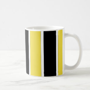 Streifen schwarz, weiß und gelb kaffeetasse