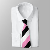 Streifen schwarz, weiß und rosa krawatte (Gebunden)
