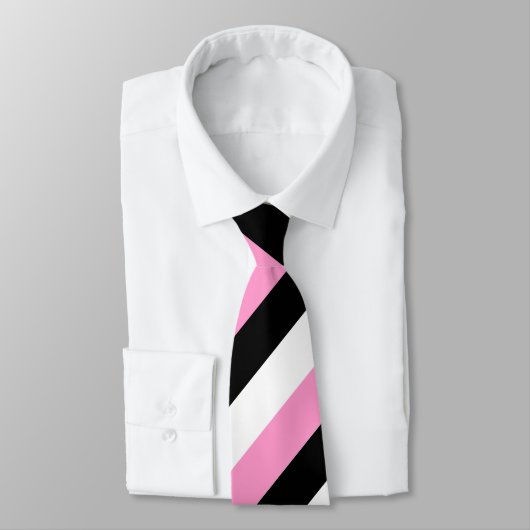 Streifen schwarz, weiß und rosa krawatte (Gebunden)