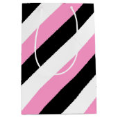 Streifen schwarz, weiß und rosa mittlere geschenktüte (Vorderseite)