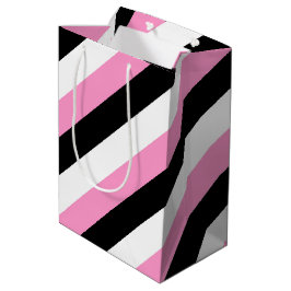 Streifen schwarz, weiß und rosa mittlere geschenktüte