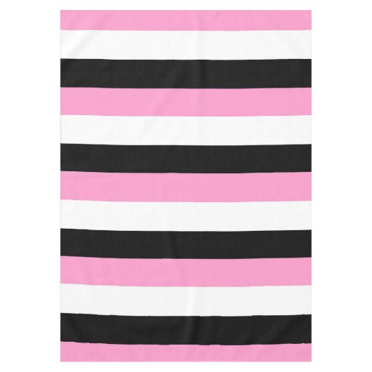 Streifen schwarz, weiß und rosa tischdecke (Vorderseite)