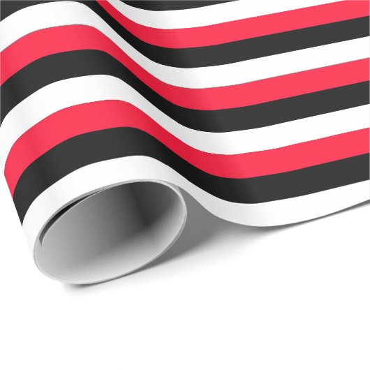 Streifen schwarz, weiß und rot geschenkpapier (Rolleneckpunkt)