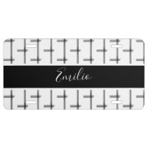 Streifen Schwarz-weiße Linien Lizenzplatte