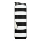 Streifen-Schwarzes auf irgendeiner Farbe irgendein Thermosbecher (Nach rechts gedreht)