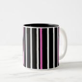 Streifen - Schwarzes/Rosa - Tasse (VorderseiteRechts)