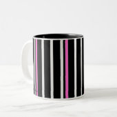 Streifen - Schwarzes/Rosa - Tasse (Vorderseite Links)