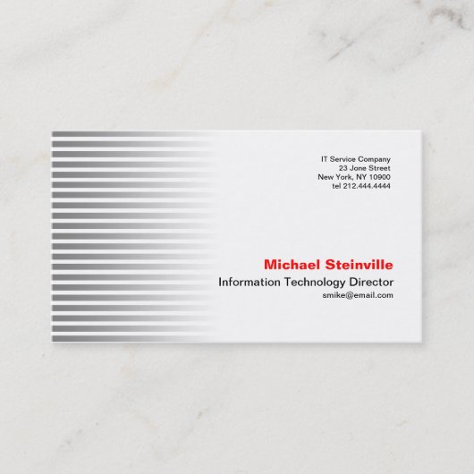 Streifen-silberne Visitenkarte (Vorderseite)