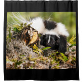 Streifen Skunk Fern Log Duschvorhang (Vorderseite)