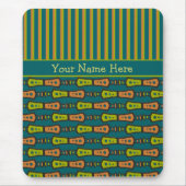 Streifen, Stammmuster, Aquamarin: Mousepad (Vorne)