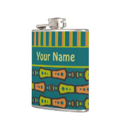 Streifen, Stammmuster, Aquamarin: Stilvolle Hip Fl Flachmann (Links)