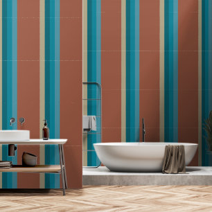 Streifen Stone Grau Olive Cooles blaues Aqua Braun Tapete