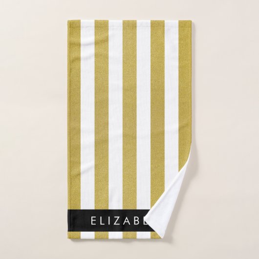 Streifen, Streifen, Linien, Ihr Name Badhandtuch Set (Handtuch)