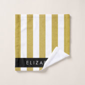 Streifen, Streifen, Linien, Ihr Name Badhandtuch Set (Waschlappen)