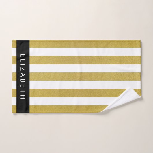 Streifen, Streifen, Linien, Ihr Name Badhandtuch Set (Handtuch)