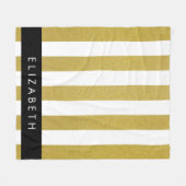 Streifen, Streifen, Linien, Ihr Name Fleecedecke (Vorderseite (Horizontal))