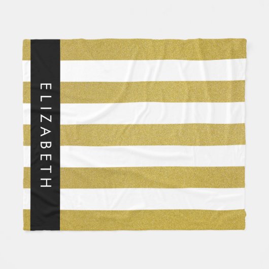 Streifen, Streifen, Linien, Ihr Name Fleecedecke (Vorderseite (Horizontal))