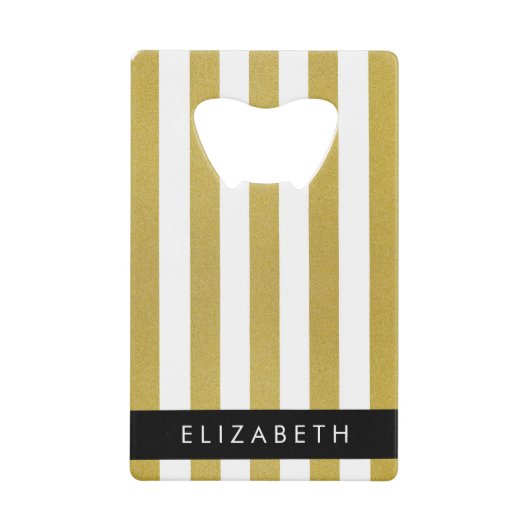 Streifen, Streifen, Linien, Ihr Name Geldbeutel Flaschenöffner (Vorderseite)