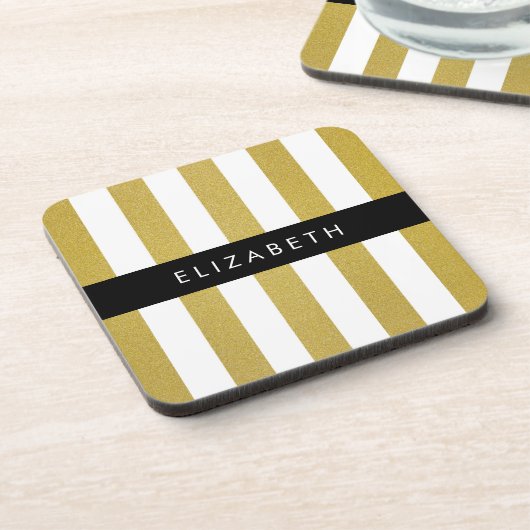 Streifen, Streifen, Linien, Ihr Name Getränkeuntersetzer (Linke Seite)