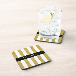 Streifen, Streifen, Linien, Ihr Name Getränkeuntersetzer