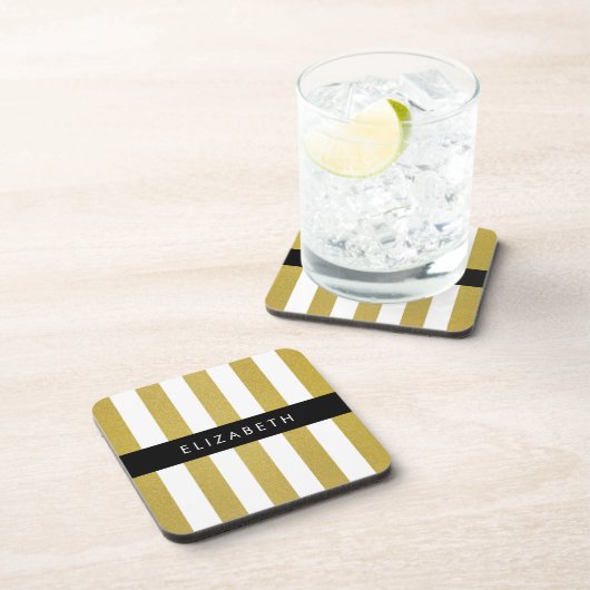 Streifen, Streifen, Linien, Ihr Name Getränkeuntersetzer (Rechte Seite)