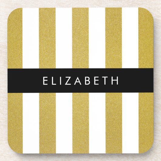 Streifen, Streifen, Linien, Ihr Name Getränkeuntersetzer (Vorderseite)