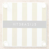 Streifen, Streifen, Linien, Ihr Name Glasuntersetzer (Rückseite)