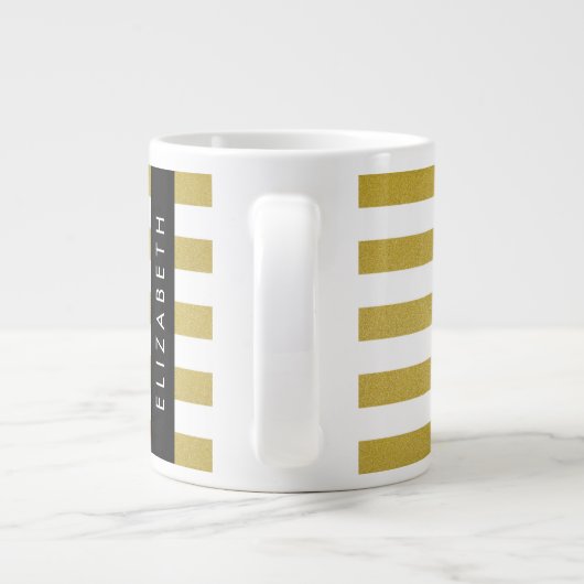 Streifen, Streifen, Linien, Ihr Name Jumbo-Tasse (Rückseite)