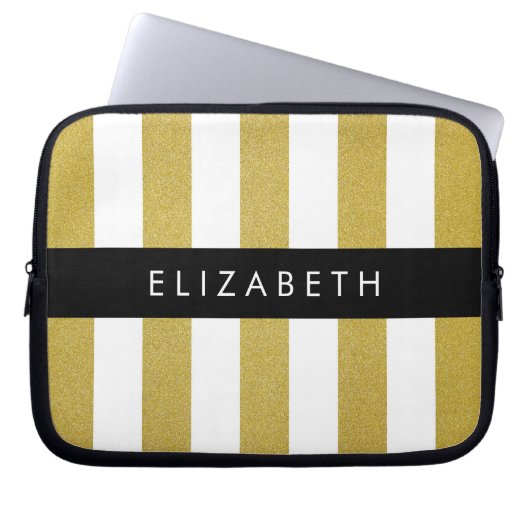 Streifen, Streifen, Linien, Ihr Name Laptopschutzhülle (Vorderseite)