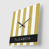 Streifen, Streifen, Linien, Ihr Name Quadratische Wanduhr (Winkel)