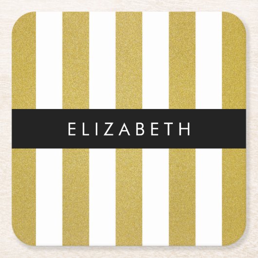 Streifen, Streifen, Linien, Ihr Name Rechteckiger Pappuntersetzer (Vorderseite)