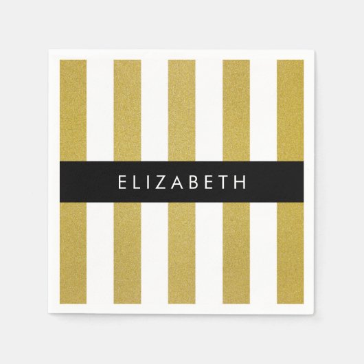 Streifen, Streifen, Linien, Ihr Name Serviette (Vorderseite)