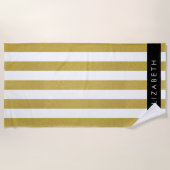 Streifen, Streifen, Linien, Ihr Name Strandtuch (Vorderseite)