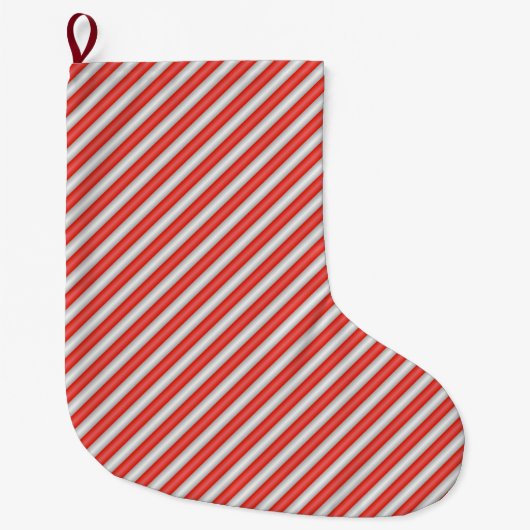 Streifen-Süßmuster Großer Weihnachtsstrumpf (Vorderseite)