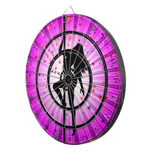 Streifen-Tanz-Mädchen glühendes Darboard Dartscheibe (Vorderseite rechts)