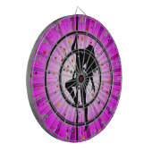 Streifen-Tanz-Mädchen glühendes Darboard Dartscheibe (Vorderseite Links)