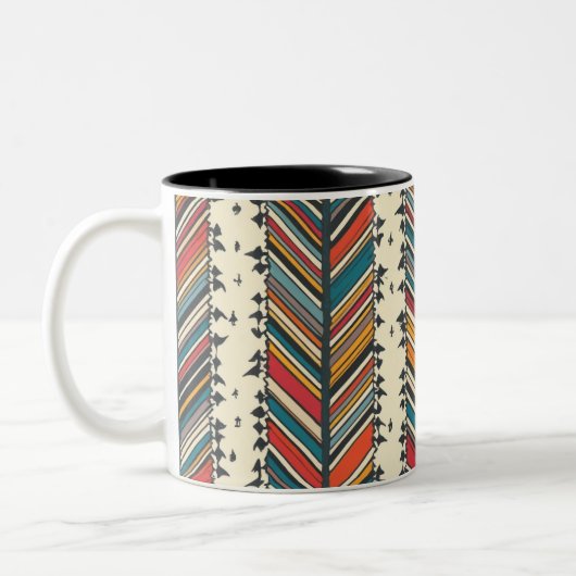 Streifen-Tasse Zweifarbige Tasse (Links)
