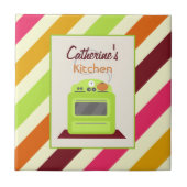 Streifen u. Retro grüne Ofen-Küchen-Fliese Fliese (Vorderseite)