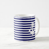 Streifen und Ankermonogramm Kaffeetasse (VorderseiteRechts)