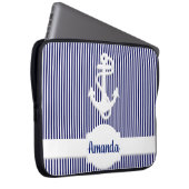 Streifen und Ankermonogramm Laptopschutzhülle (Vorne Rechts)