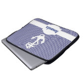 Streifen und Ankermonogramm Laptopschutzhülle (Vorne Knopf)
