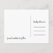 Streifen und Banner Save the Date Postkarte (Rückseite)