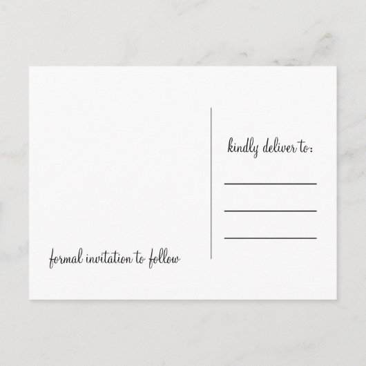 Streifen und Banner Save the Date Postkarte (Rückseite)