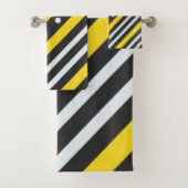 Streifen und Bläschen, schwarz Badhandtuch Set (Insitu)