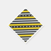 Streifen und Bläschen, schwarz Serviette (Ecke)